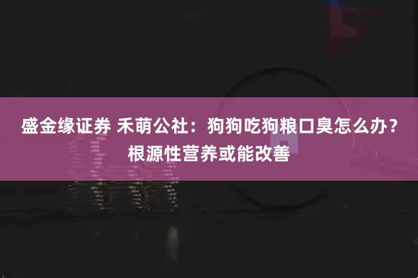 盛金缘证券 禾萌公社：狗狗吃狗粮口臭怎么办？根源性营养或能改善