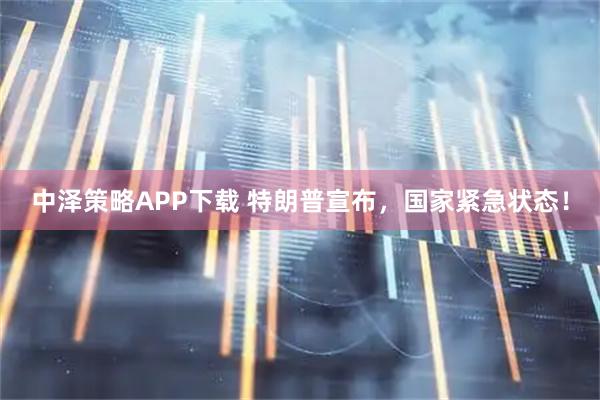 中泽策略APP下载 特朗普宣布，国家紧急状态！